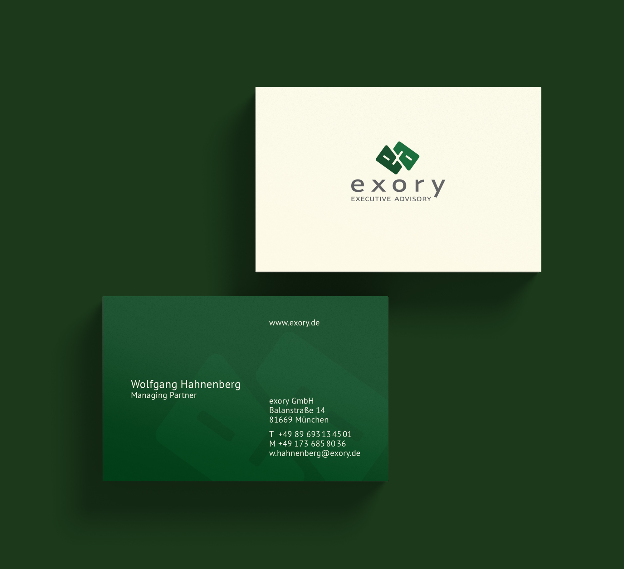 Logodesign, Ran Keren, München, für exory - executive advisory