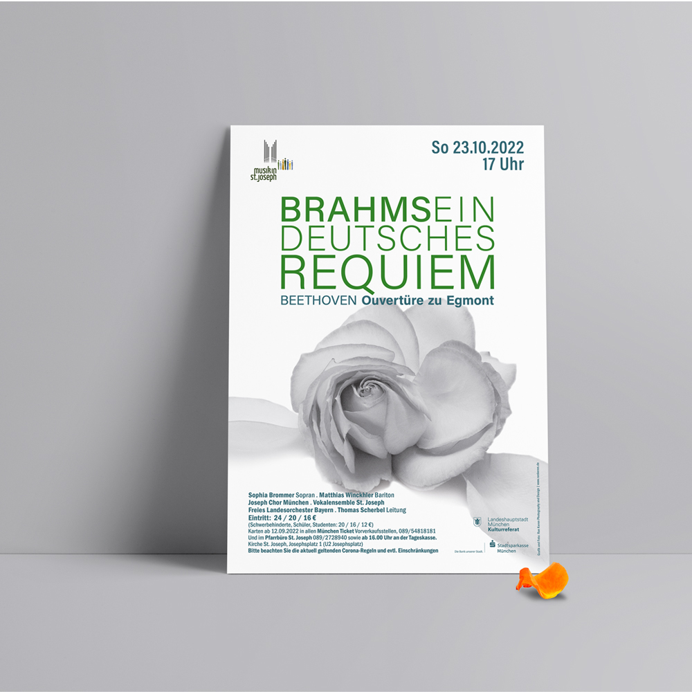 Brahms Deutsches Requiem, Plakatdesign, Ran Keren für St. Joseph, München
