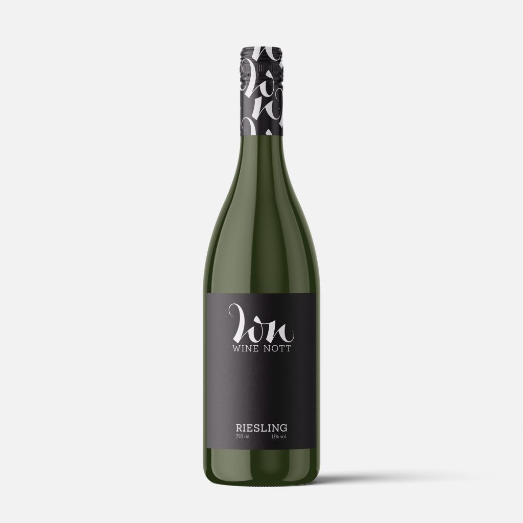 Wine Nott - Riesling wine bottle. Logo and label design by Ran Keren Graphic Studio München